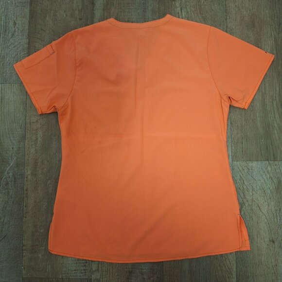 Carhartt Womens Orange V-Neck Smart Force Scrub Top With Pockets Size M - Picture 2 of 8
